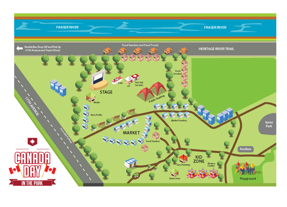 graphic map of the Canada Day event layout